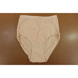 Rosette Womens Size 7 Beige Cotton High Rise Retro Brief Panty NWT